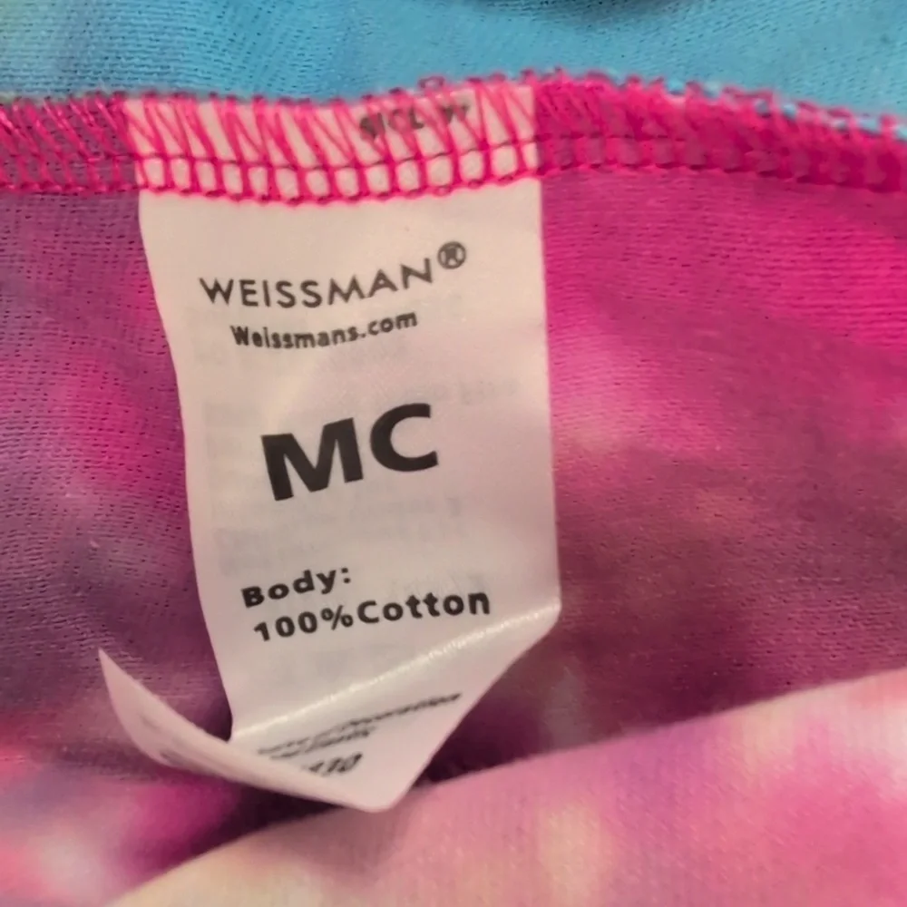 New Weissman Tie-Dye Jacket Sequin Pink Skater Dress Shorts Set Dance Party M